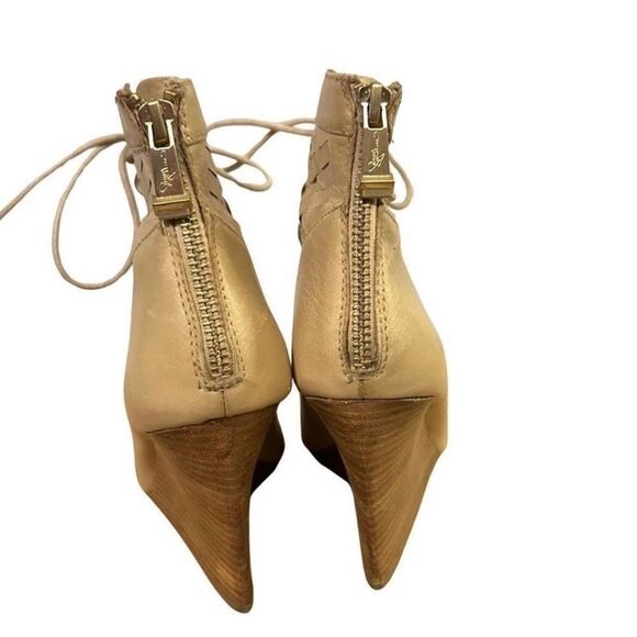 Report Signature Tan Peep-Toe Wedge Ankle Boots - Picture 4 of 6